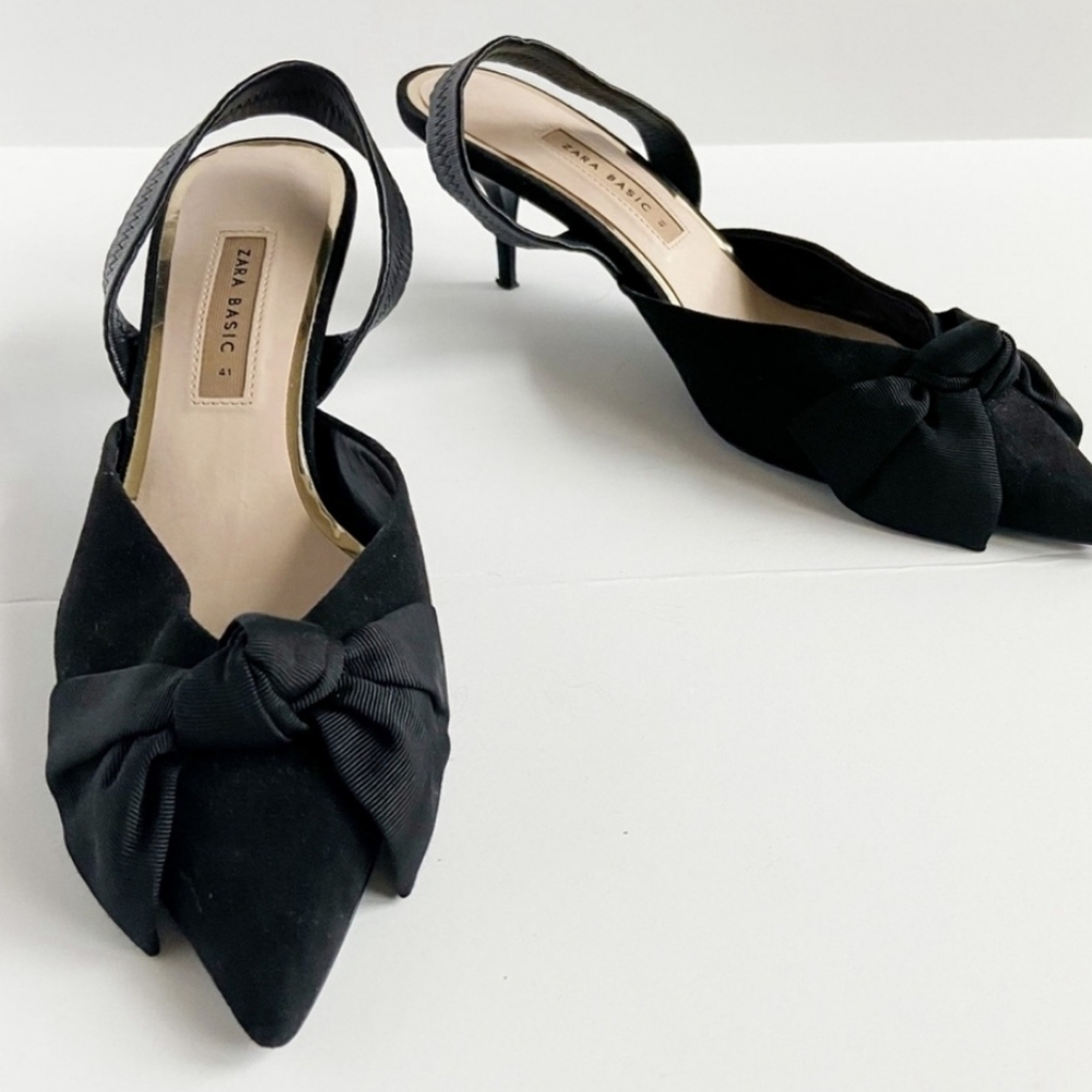 Zara Slingback Kitten Heels
